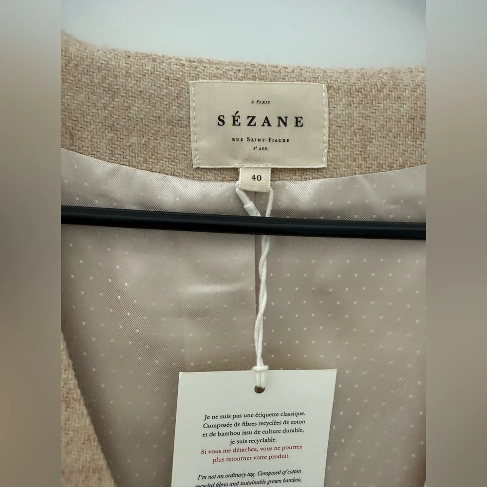 NWT Sezane - Elroy vest, in mottled ecru, size 40 (US8) - Picture 6 of 7